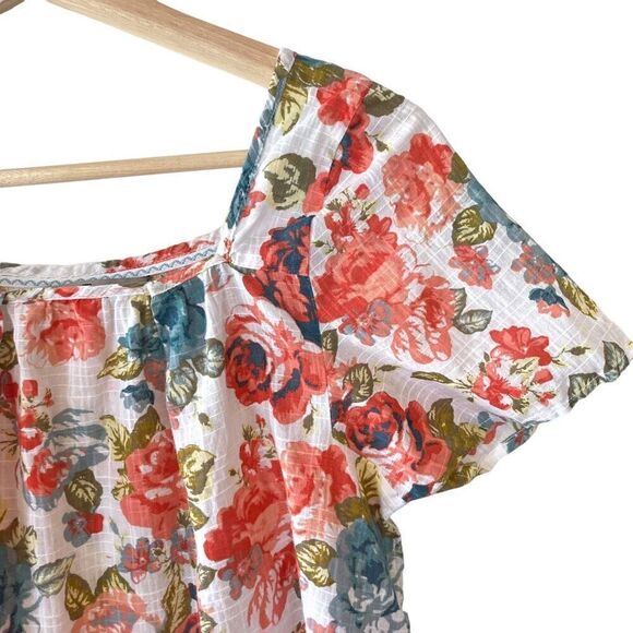 Tu Floral Blouse /100% Cotton - Picture 2 of 6